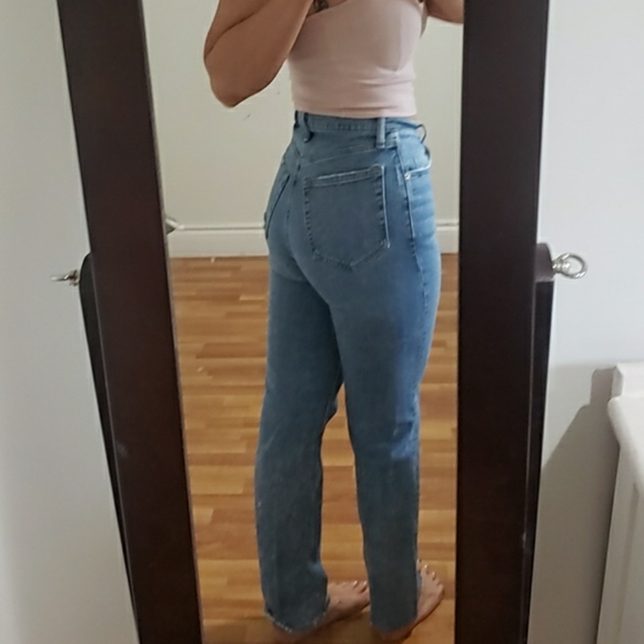 Abercrombie 90s ultra high rise straight jeans criss cross waist - Picture 3 of 6